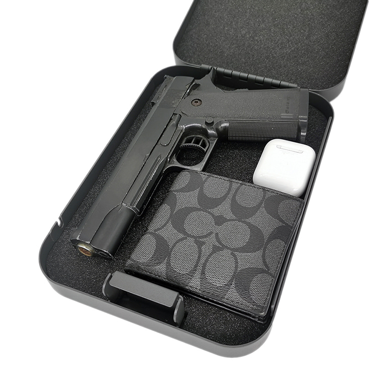 กล่องล็อค LB011K พร้อมกุญแจล็อคสำหรับปืนพกขนาดเล็ก